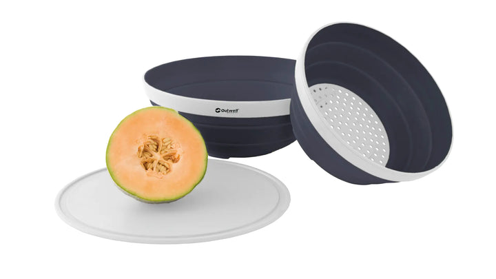 Collaps Bowl & Colander Set Navy Night skál og sigti