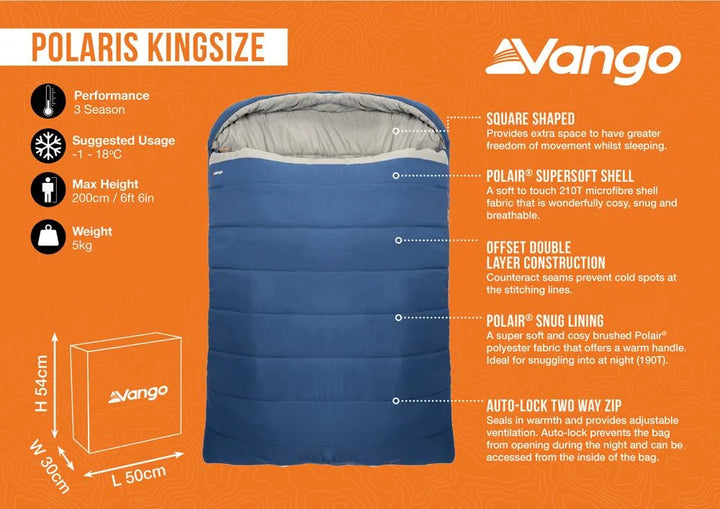 Polaris Kingsize tvöfaldur svefnpoki